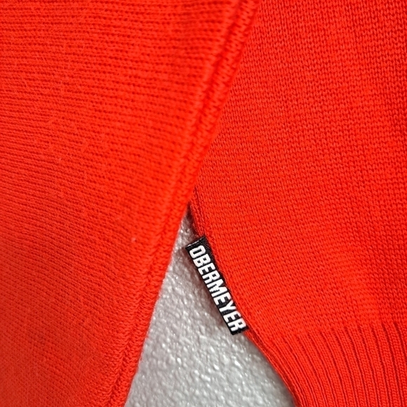 Obermeyer Red Knit Ski Sweater With Racing Stripe - Picture 5 of 5